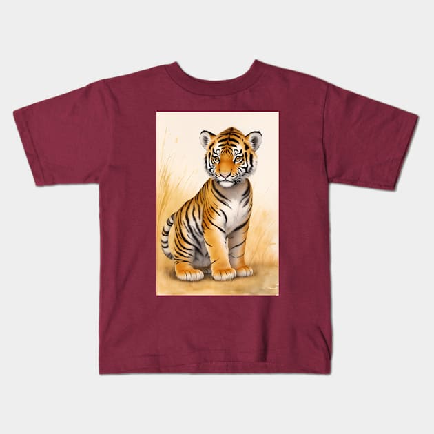 Baby Tiger Kids T-Shirt by DeVerviers